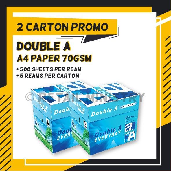 Double A 70gsm A4 Paper 2 Carton 10 Reams Free Delivery Hobbies Toys Stationery Craft Stationery School Supplies On Carousell