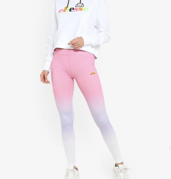 Ellesse pink white yoga pants leggings workout exercise gym running sports Women s Fashion Bottoms Other Bottoms on Carousell