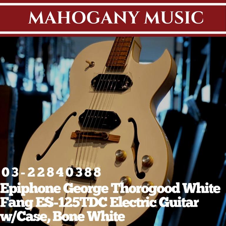Epiphone George Thorogood White Fang ES 125TDC Electric Guitar w Case Bone White