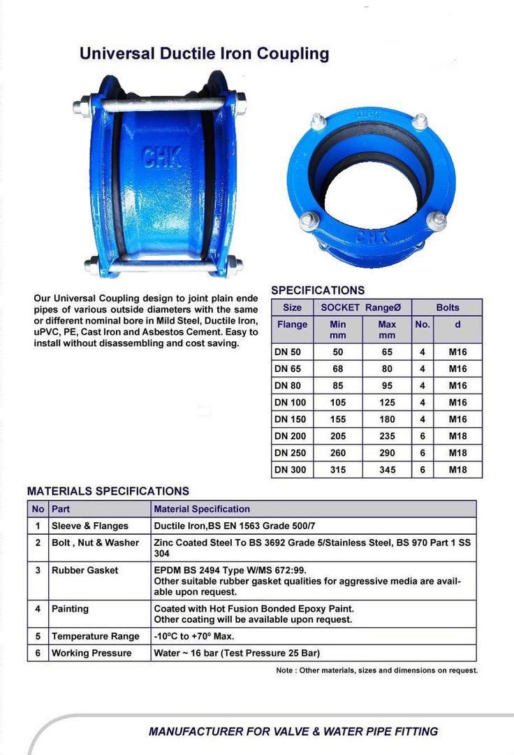 Flange adaptor & universal coupling, Everything Else, Others on Carousell