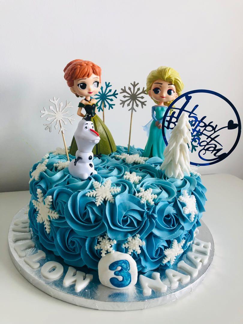 Frozen Snow Drips Cake (Elsa & Anna) | Birthday Cake Singapore –  Honeypeachsg Bakery