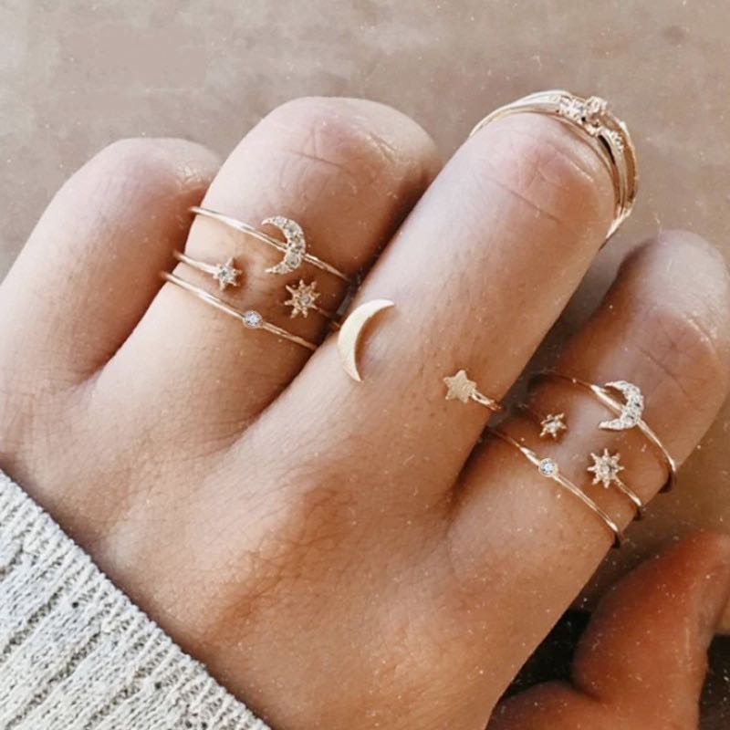 Gold cheap ring set