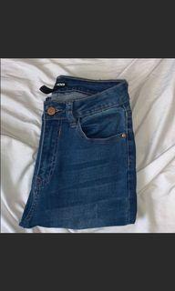 high rise fashion  nova jeans with slit size 9