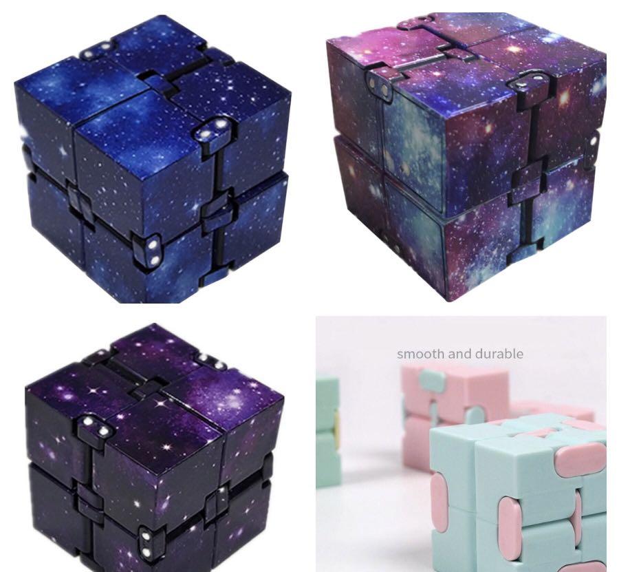 Galaxy Design Oos Sleek Black Cube Po Infinity Cube Fidget Cube Stress Relieving Toy Stress Relieving Fidget Anti Anxiety Toy Stress Relieving Cube Special Toys Attention Toys Attention Helper Hobbies Toys