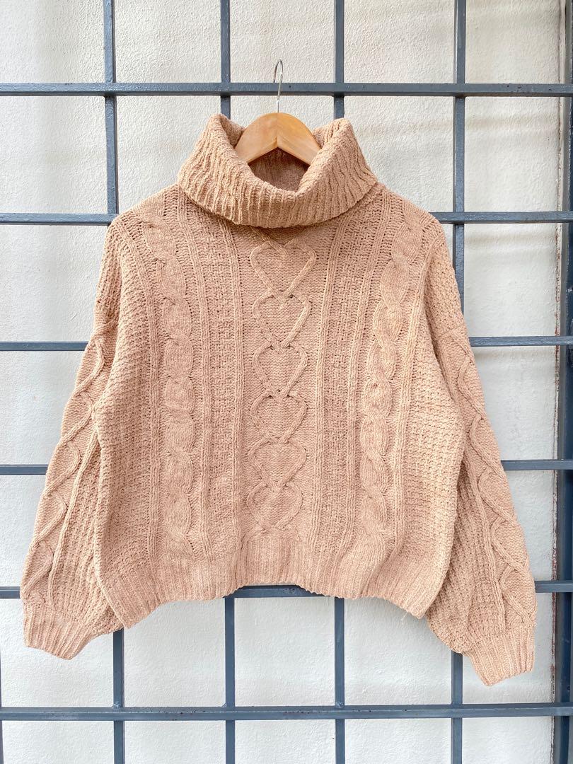 Ingni Dark Nude Velvet Knit Sweater 