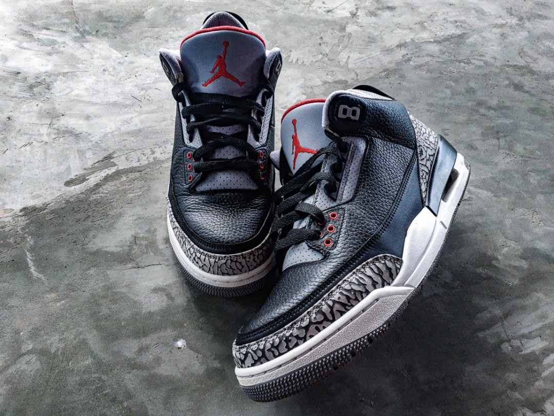 Jordan 3 black hot sale cement size 11