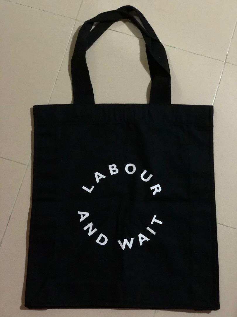 Labour and Wait] 特大厚身tote bag, 男裝, 袋, 腰袋、手提袋、小袋