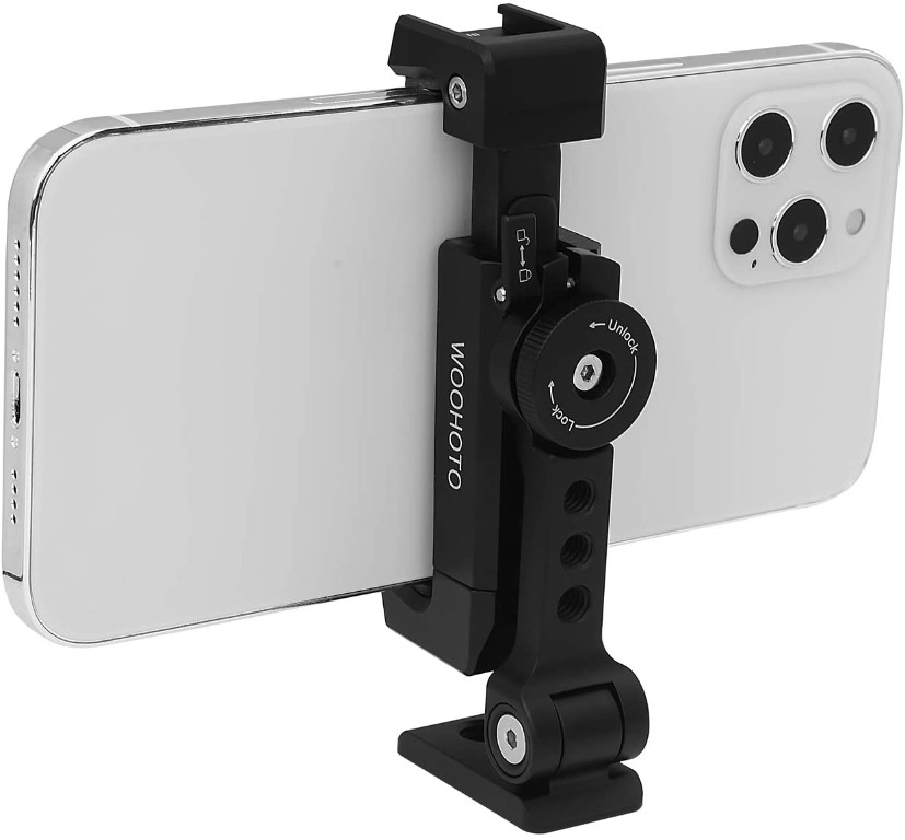 Metal Phone Tripod Mount w Cold Shoe, Woohoto JL1618S,360 Rotated and