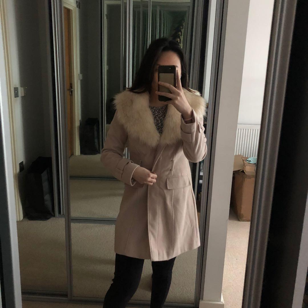 Miss selfridge cream coat shop