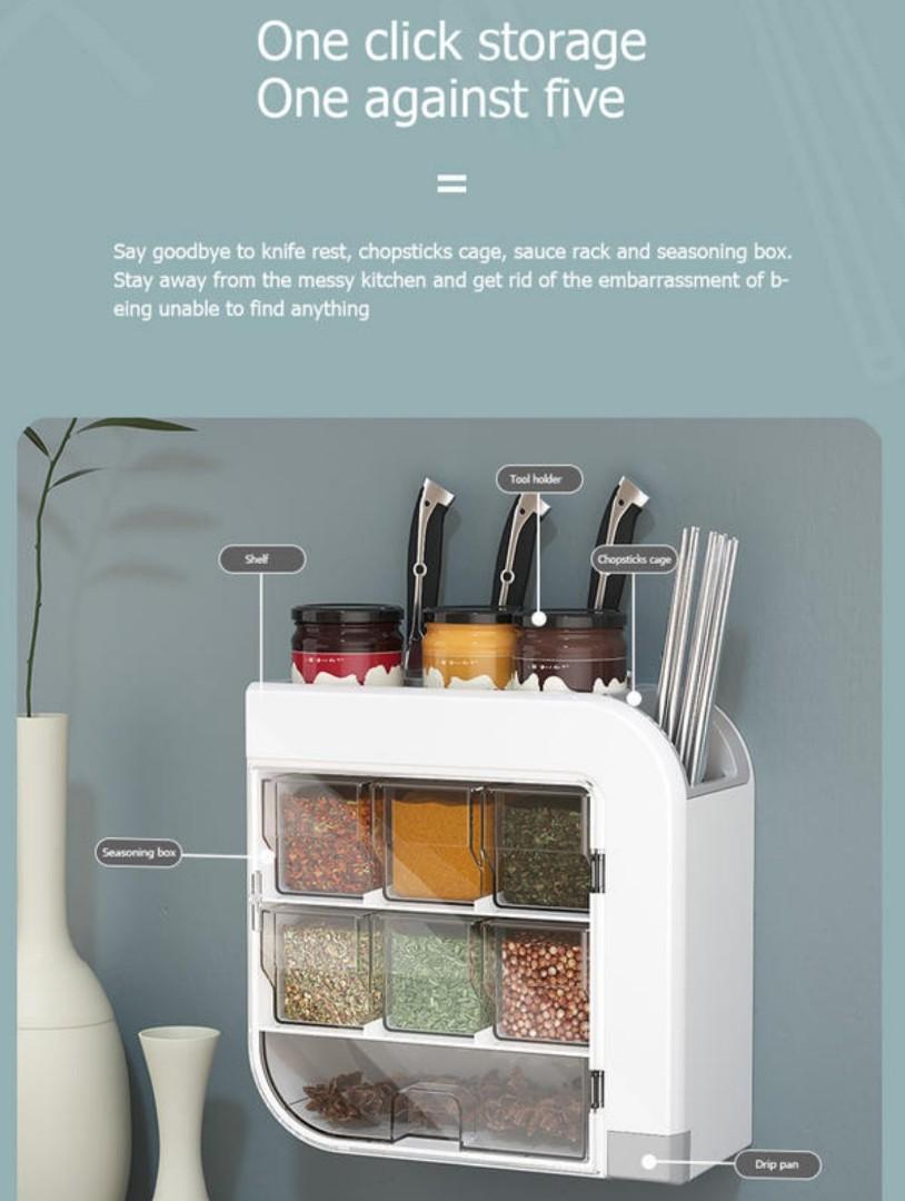 multi functional kitchen rack knife holder seasoning can shelf multi functional household chopsticks storage box home appliances kitchenware on carousell