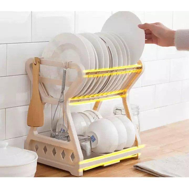 Multipurpose 2 Tier Layer Premium Plastic Dish Rack Dish Drainer Kitchen Storage Organizer (Category: Storage Boxes & Baskets) located in Pasay City. Submitted by meostore (Listing ID 1074298426, Image 3). Description: 100% Brandnew and high quality Stylish modern streamline design made of durable plastic strong & Sturdy Design Easy to clean and wash Easy to assemble or dismantle No tools needed Practical kitchen helper makes your kitchen chores 