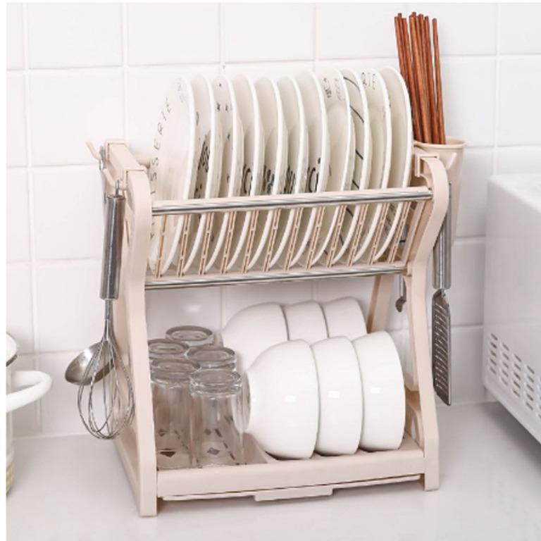 Multipurpose 2 Tier Layer Premium Plastic Dish Rack Dish Drainer Kitchen Storage Organizer Furniture Home Living Furniture Shelves Cabinets Racks On Carousell Great savings & free delivery / collection on many items. multipurpose 2 tier layer premium plastic dish rack dish drainer kitchen storage organizer