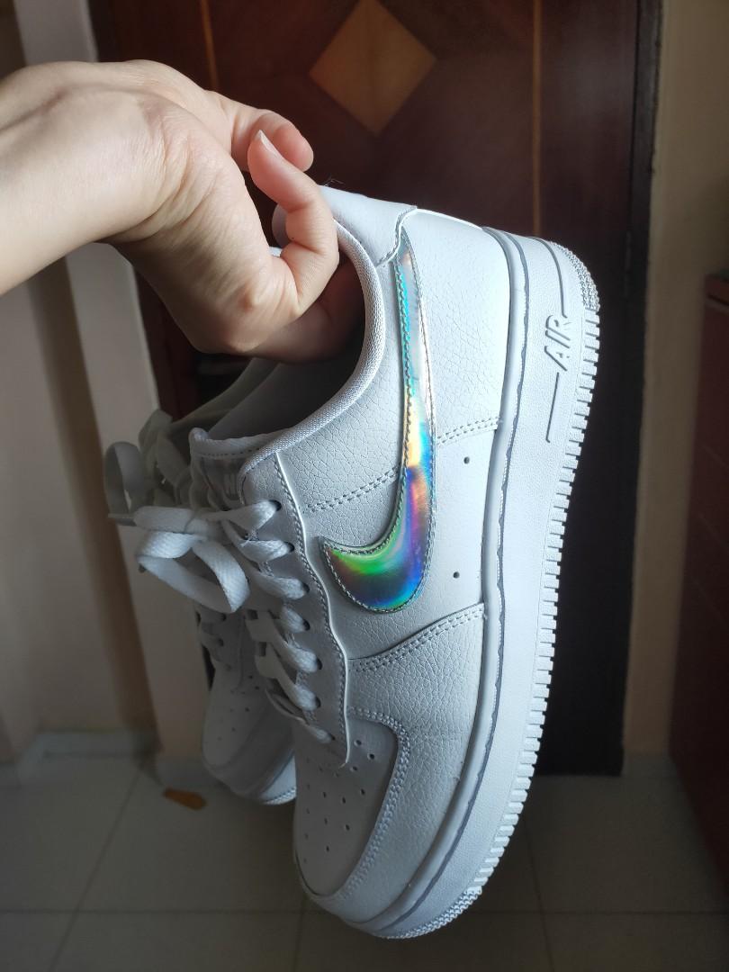 white air force 1 with holographic