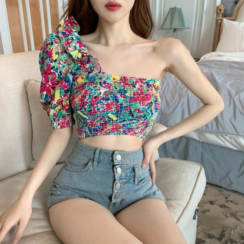 One shoulder Crop Top, Women's Fashion, Tops, Carousell