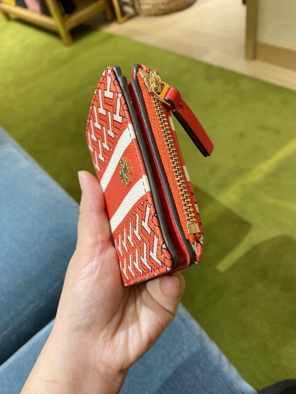Tory burch t sale zag zip mini wallet