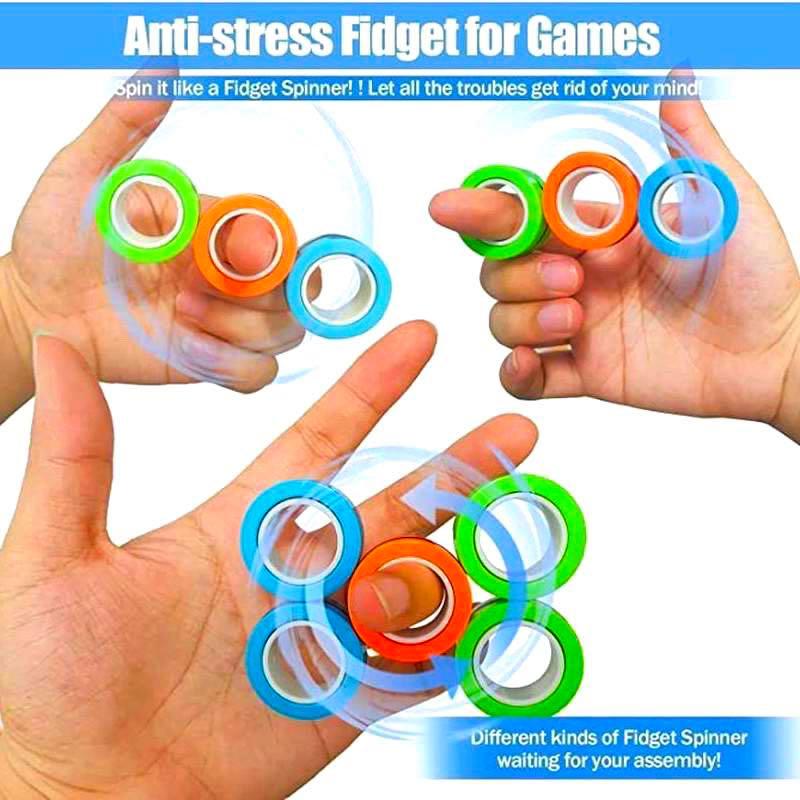 🔥READY STOCKS🔥3Pcs Finger Magnetic Rings Anti-stress Gears