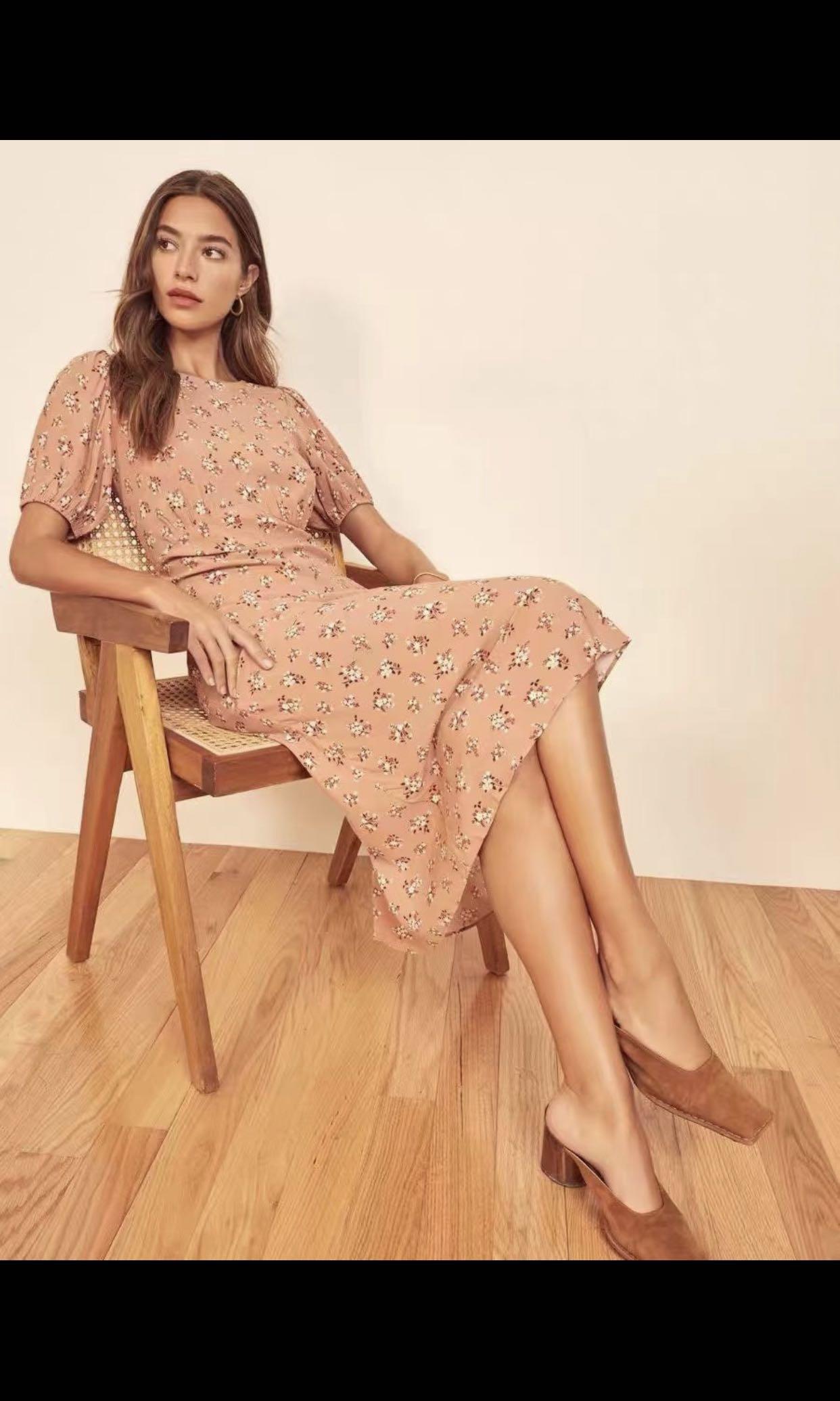 Reformation peach midi dress on sale