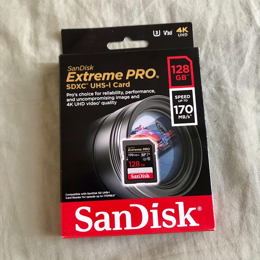 U3 SanDisk 128GB Extreme PRO SDXC UHS-I Card 4K UHD C10 V30 SD Card SDSDXXY-128G-GN4IN 