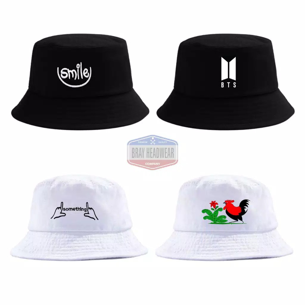 Topi Bucket Hat Bordir BTS Something 