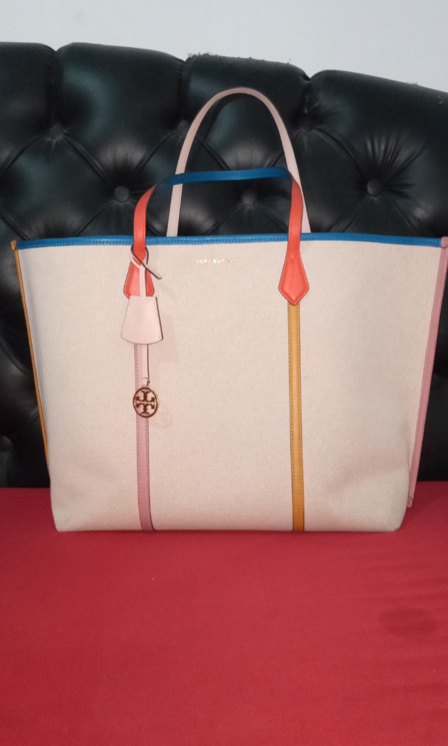 Tory burch perry canvas large tote