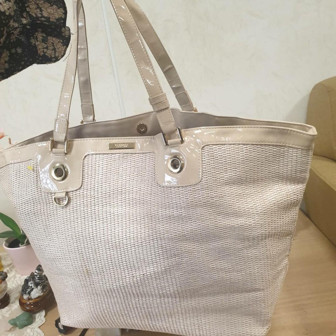 Versace parfums gold tote bag on sale