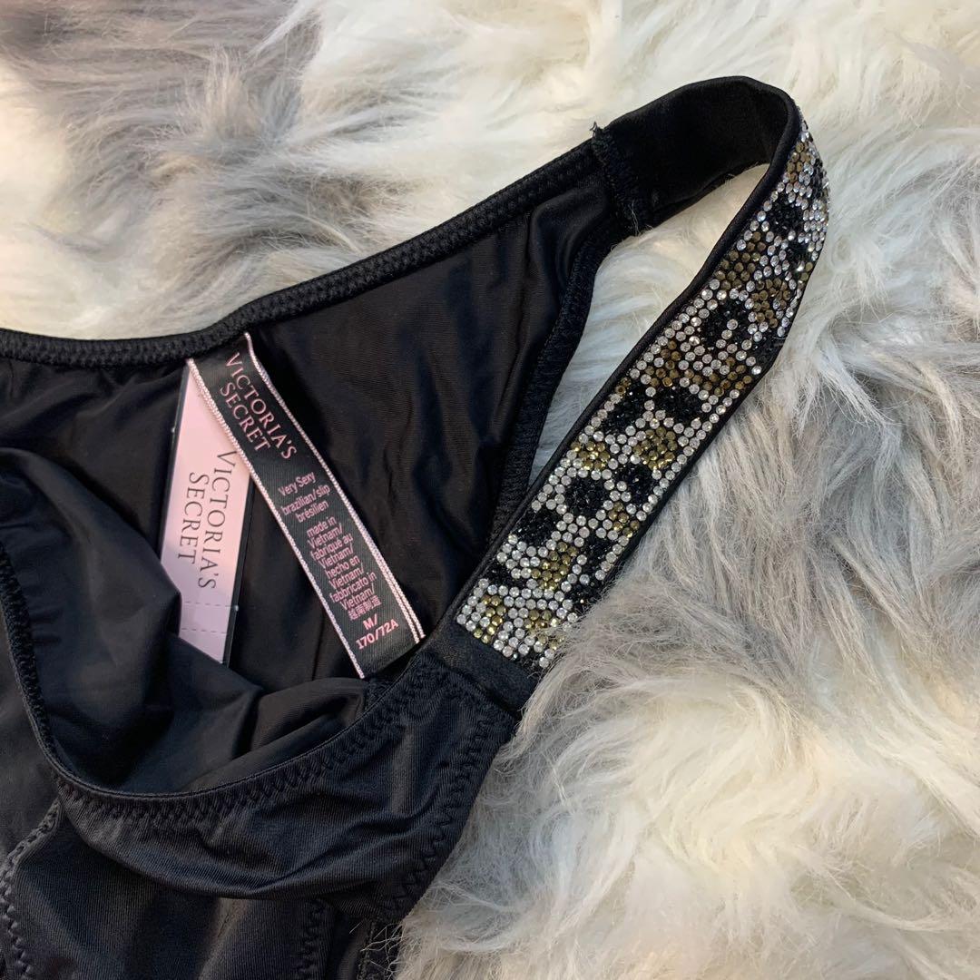 Victoria's Secret VERY SEXY Leopard Rhinestone Shine Strap Brazilian Panty  $25 value, Women's Fashion, Undergarments & Loungewear on Carousell