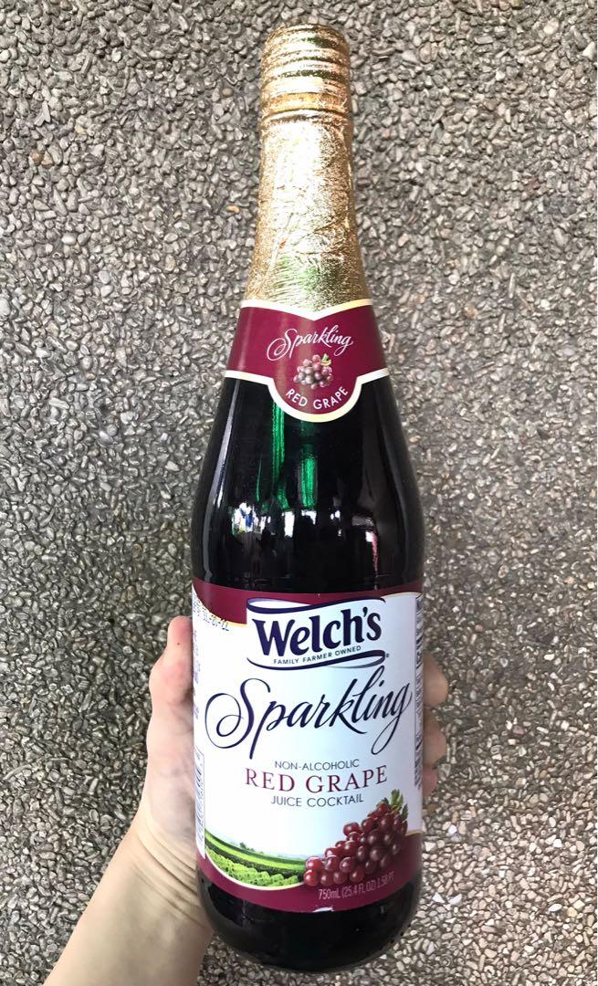 Welch’s Sparkling Red Grape Juice Cocktail Non Alcoholic 750mL, Food
