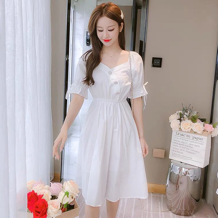white ulzzang dress Women s Fashion Tops Sleeveless on Carousell