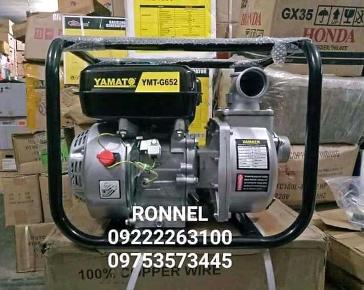 YAMATO 2X2 GASOLINE WATER PUMP Engine Model - YMT-652 (Category: Looking For) located in Valenzuela. Submitted by ronnelpowertools (Listing ID 1074352489, Image 1). Description: Price - 8,500 DR YAMATO 2X2 GASOLINE WATER PUMP Engine Model - YMT-652 Power - 6.5HP/3600min Inlet and Outlet Diameter - 50mm/2" Flow Rate - 600L/min Lift Head - 32m Sunction Head - 8m With warranty and after sales support... Ready for store pick up and delivery nationwid