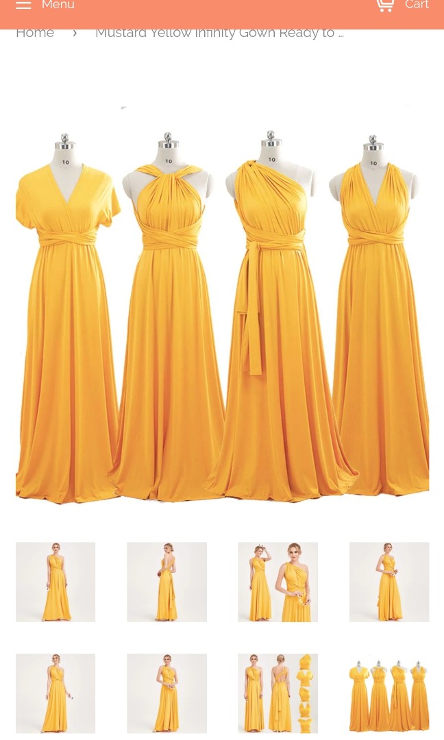 Yellow Mustard Infinity Gown, Women's ...
