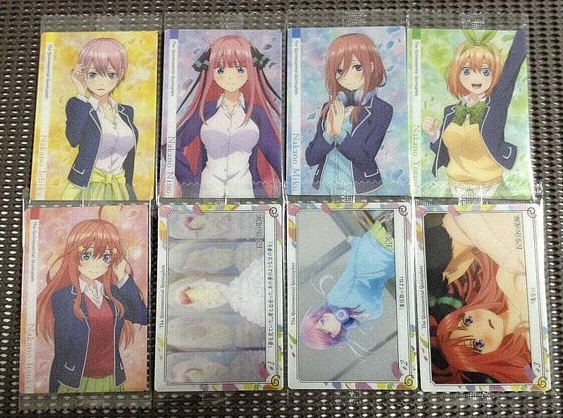 日版萬代五等分的新娘食玩卡（一盒隨機20件，共25款）Bandai The Quintessential Quintuplets Waffers [BOX  20入] 五等分的花嫁威化餅卡五等分的花嫁食玩卡五等分的花嫁動漫週邊五等分的新娘中野一花中野二乃中野三玖中野四葉中野五月動漫周邊, 興趣及遊戲,  玩具 遊戲類-