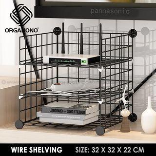 3 Layer Metal Wire Shelving Metal TV WIFI Router Net Frame Rack