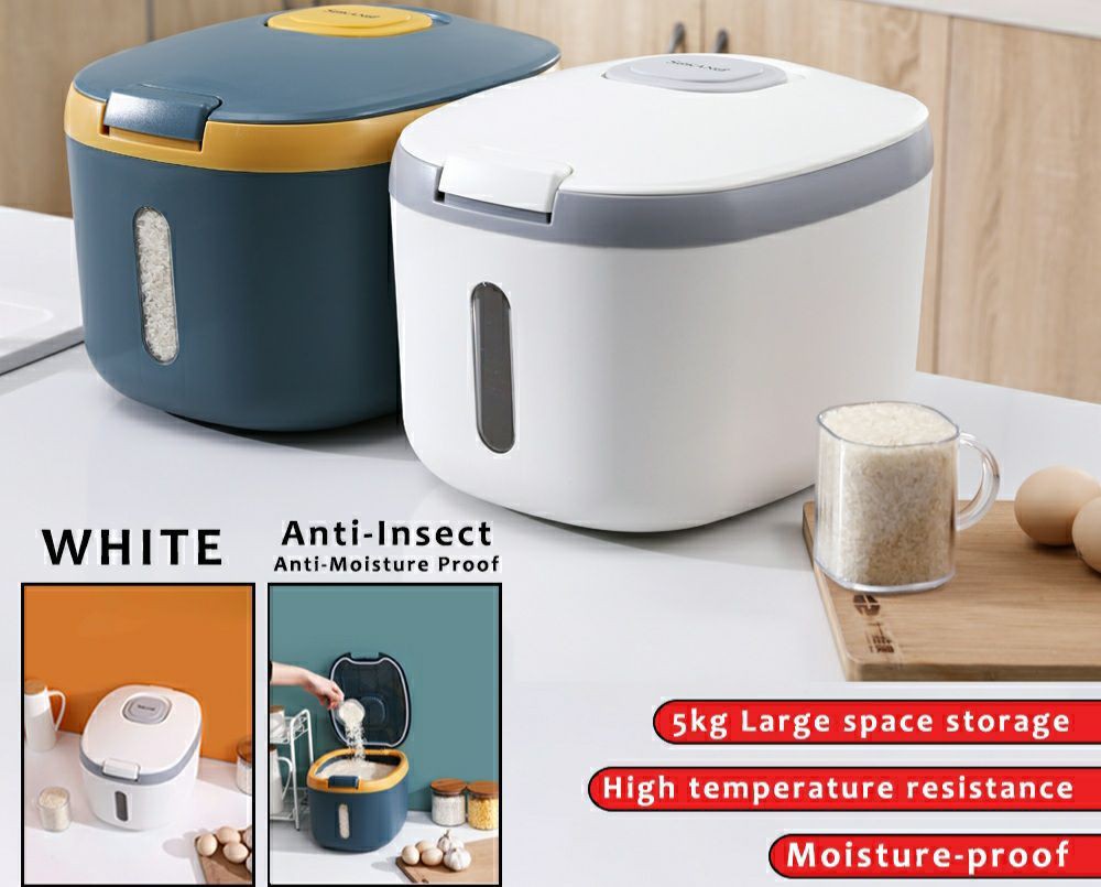 12kg didatecar Metering Rice Storage Container Moisture-Proof Rice Storage Bin Sealed Rice Box Insect-Proof Meter Barrel 6kg 