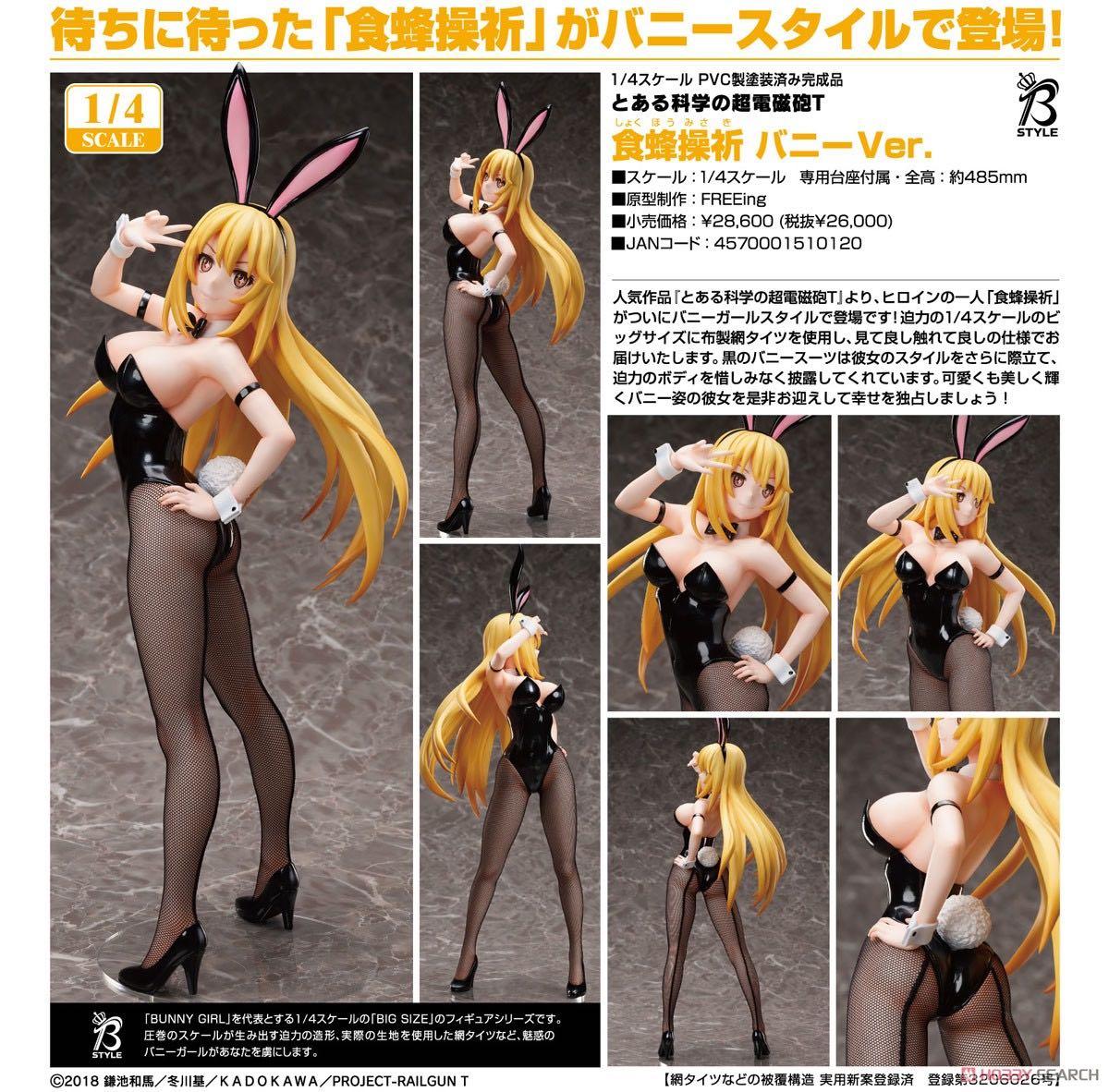 日版FREEing 科學超電磁炮T 食蜂操祈兔女郎Ver. 1/4 PVC Figure, 興趣