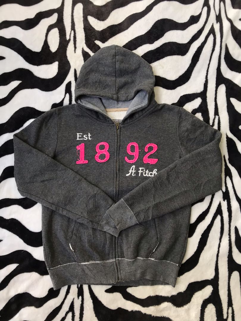 abercrombie and fitch grey hoodie