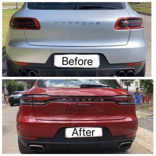 Aftermarket Porsche Macan 2014-2018 Retrofit Conversion of Rear LED Taillights and Tailgate to 2019 Design. Plug and Play