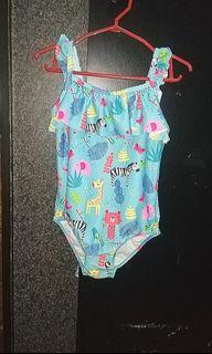 Animals Ruffles Baby Girls One Piece Swimsuit Swimwear Overall Bodysuit
