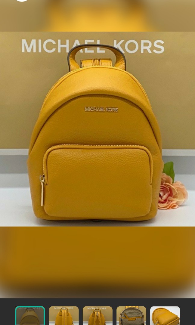 Michael Kors Medium Erin Backpack Marigold + Phone Wristlet Wallet