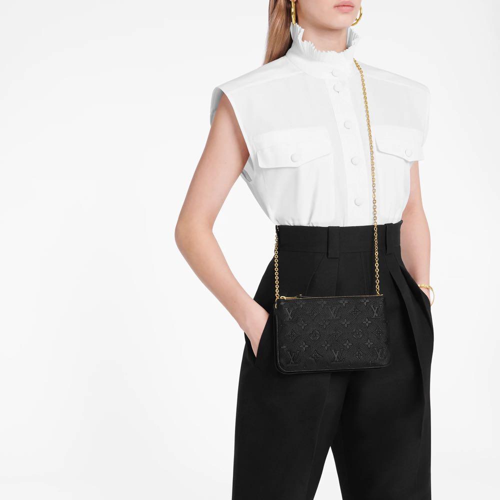 Louis Vuitton Pochette Double Zip Monogram Empreinte Leather at