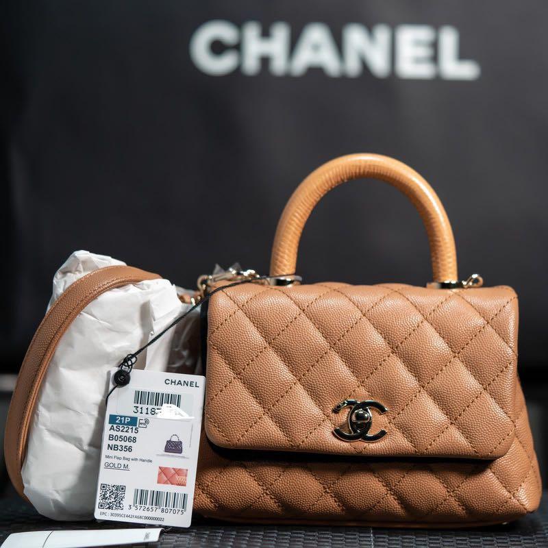 Chanel Coco Handle Medium 21P Caramel Caviar Leather, Gold Hardware, New in  Box