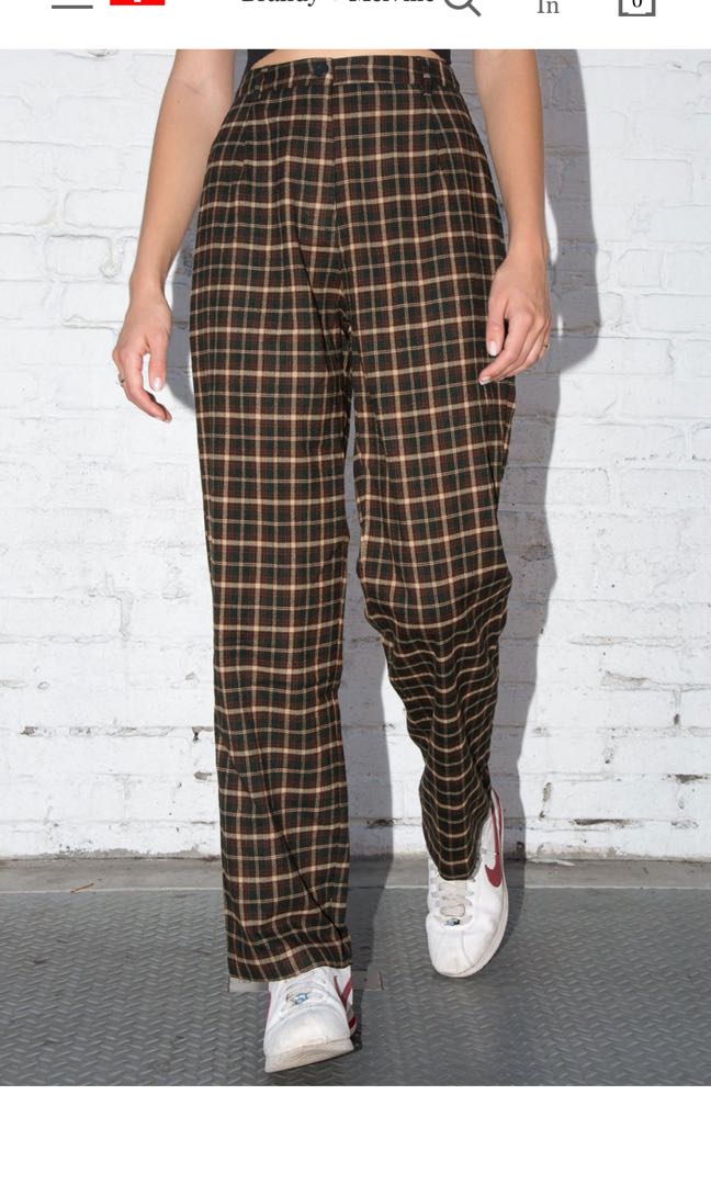 Brandy melville sale checkered trousers