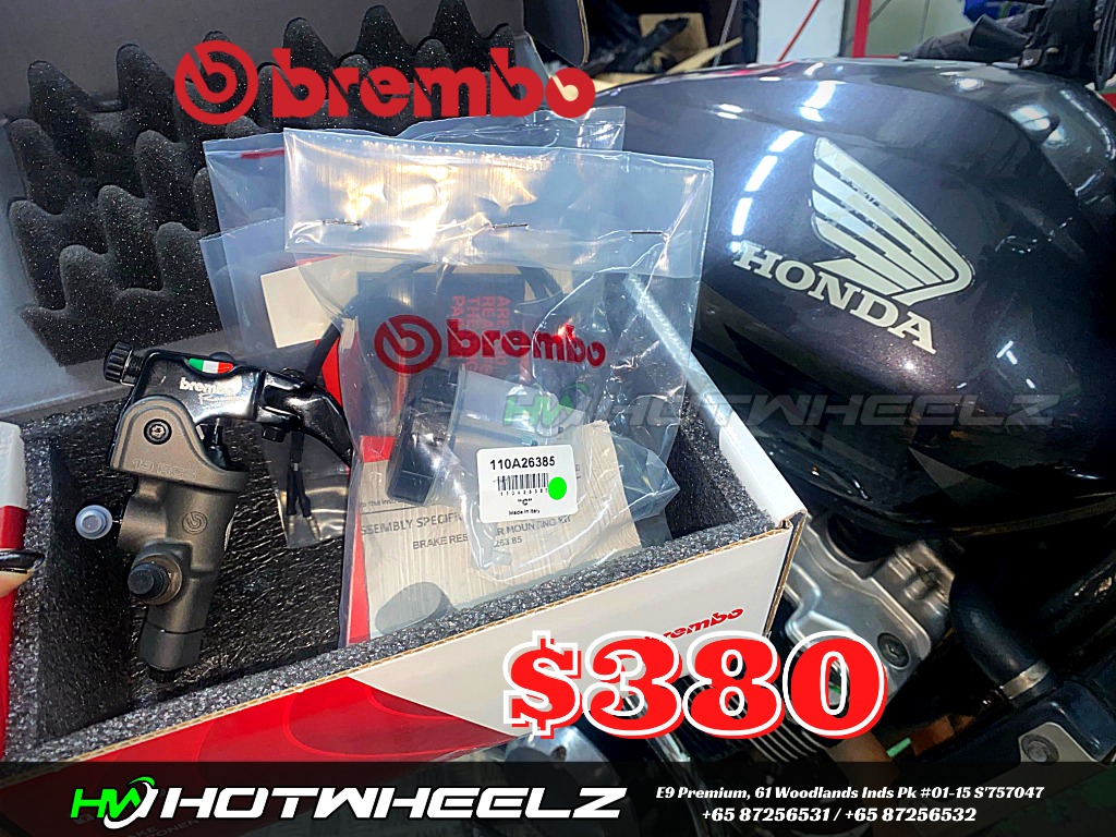 BREMBO RCS19 Master Brake Cylinder: Honda CB400, Motorcycles ...