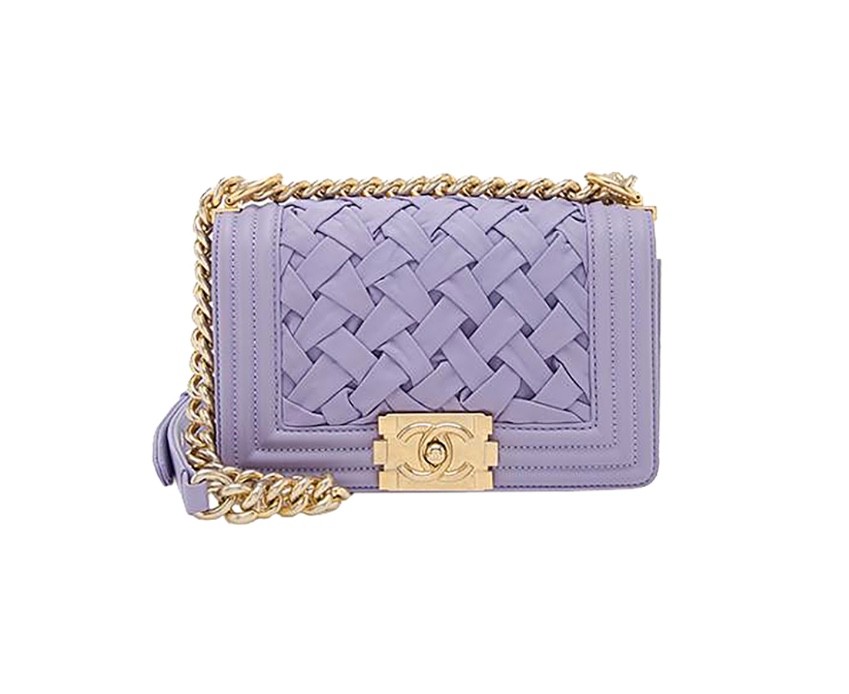 Chanel Paris Versailles mini boy bag lilac purple weave Luxury