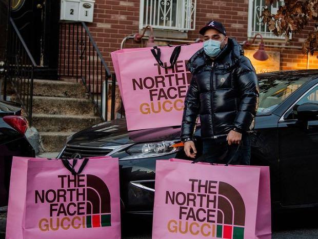 gucci north face pink