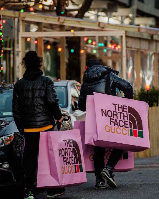 gucci north face pink