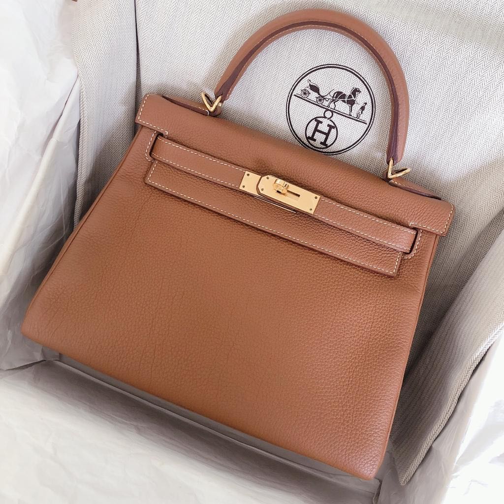 Hermes Kelly 28cm Ebene Togo GHW