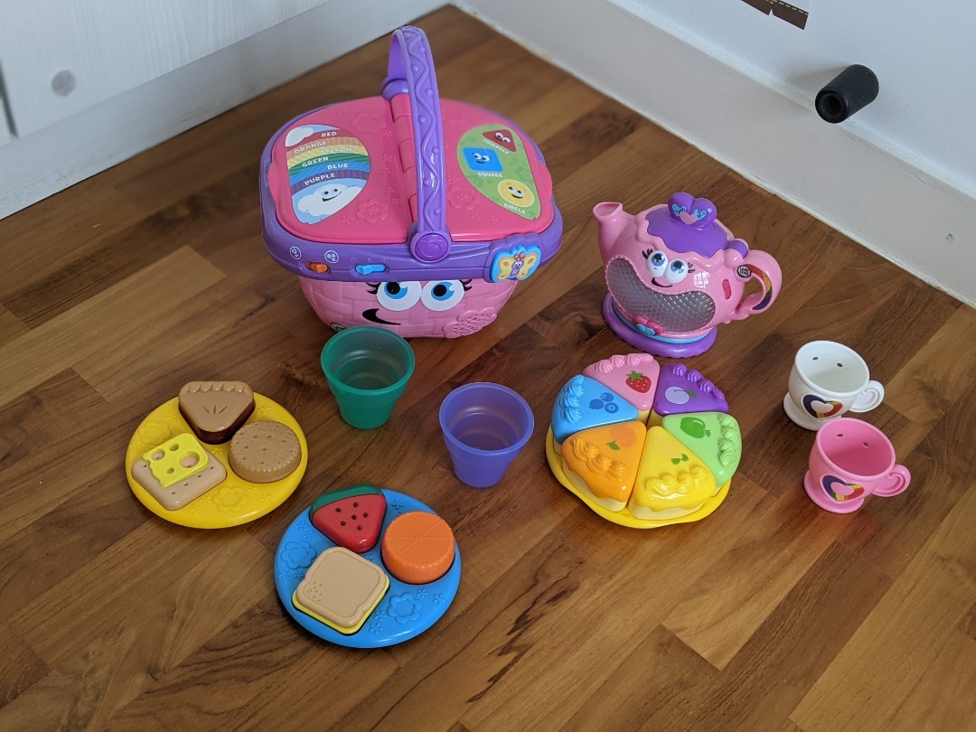 LeapFrog tea set and picnic basket, Babies & Kids, Baby Nursery & Kids