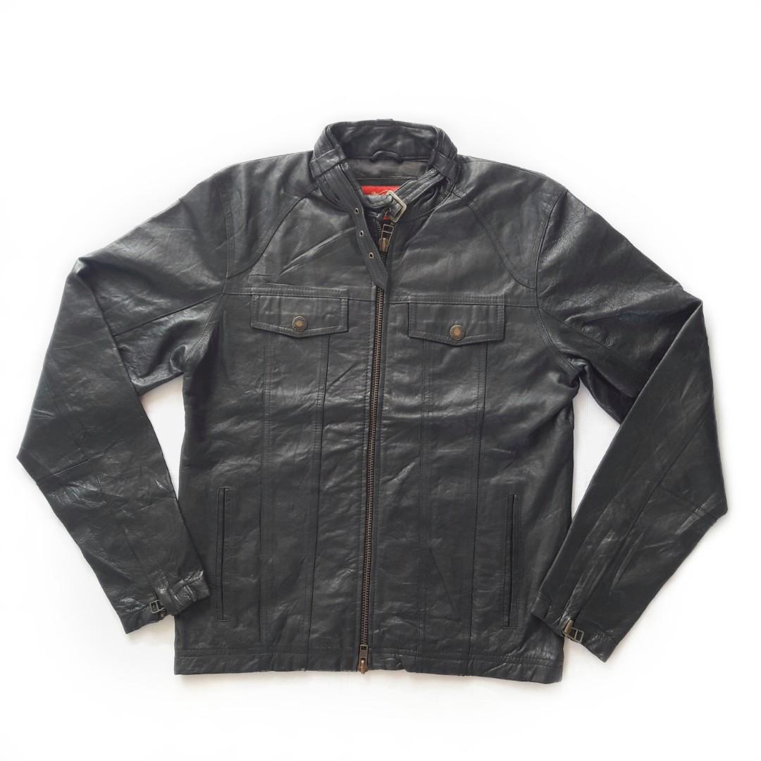Leather jacket WOOLRICH