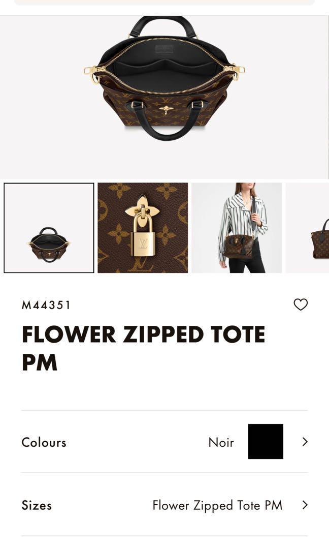 M44351 Louis Vuitton 2019 Monogram Canvas Flower Zipped Tote PM