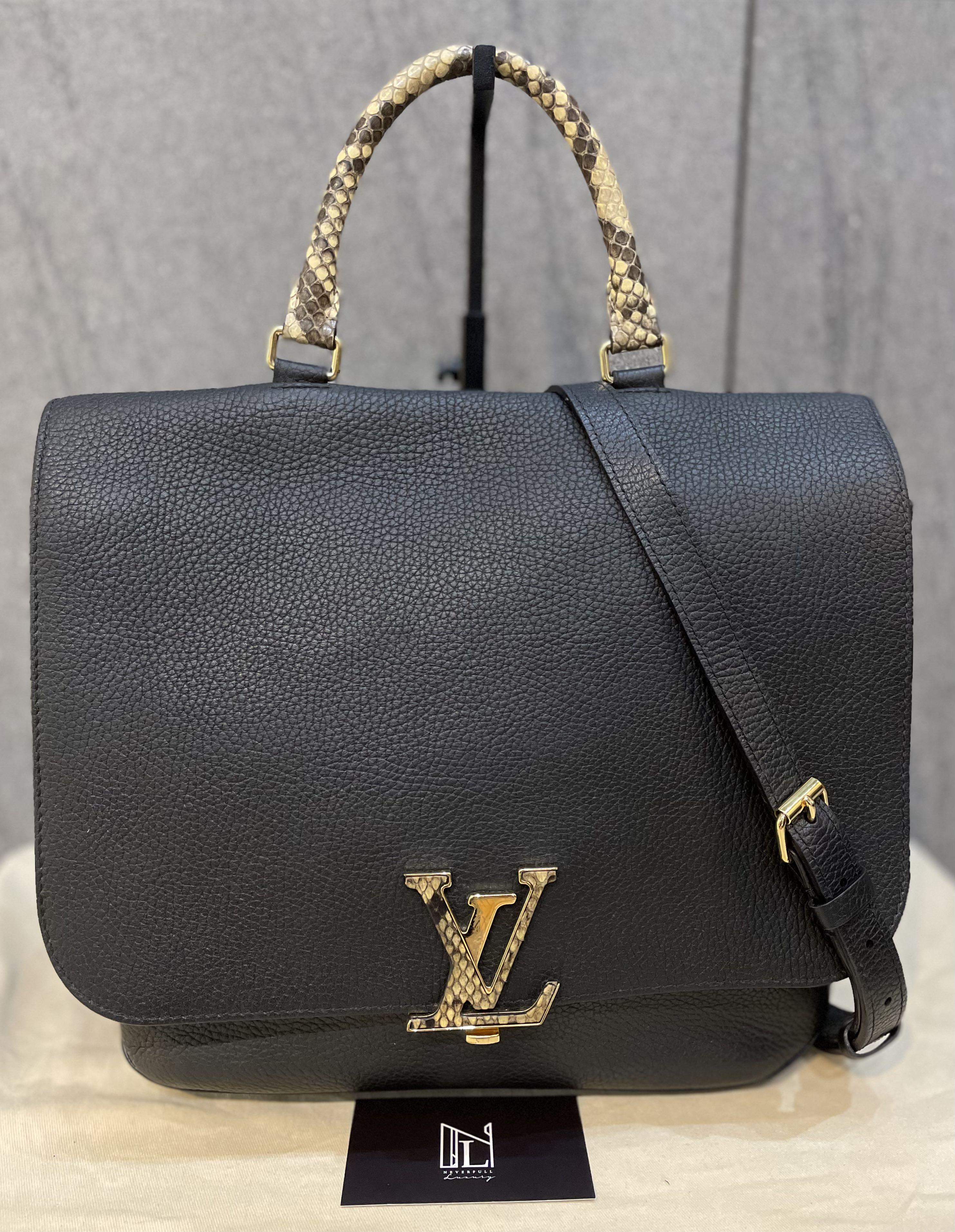 Louis Vuitton Top Handle Volta Taurillon Noir Black With Strap in